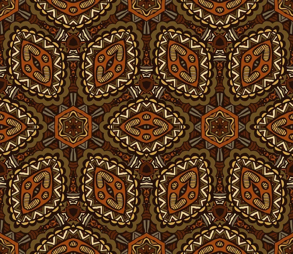 Mosaico tribal vintage patrón étnico sin costuras — Vector de stock