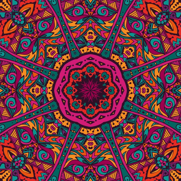 Abstrato mandala étnica tribal ornamento redondo — Vetor de Stock