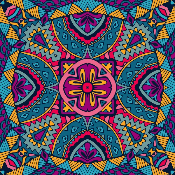 Vector floral colorido patrón tribal étnico — Vector de stock