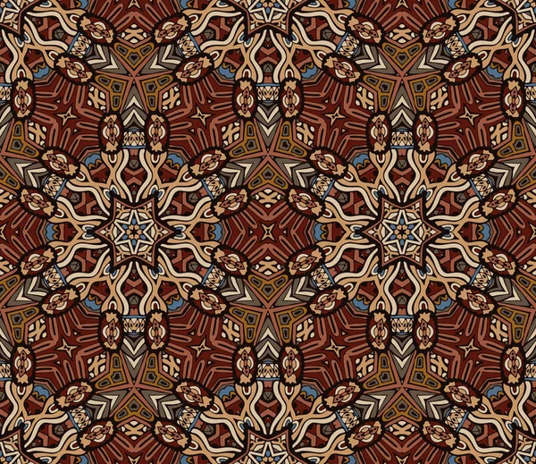 Geometrisches Blumenmosaik nahtloses Muster — Stockvektor
