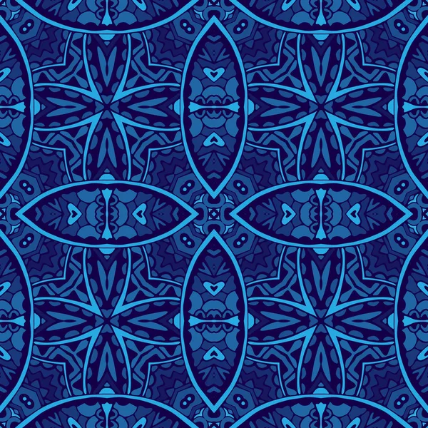 Geométrico patrón de azulejos sin costura azul — Archivo Imágenes Vectoriales