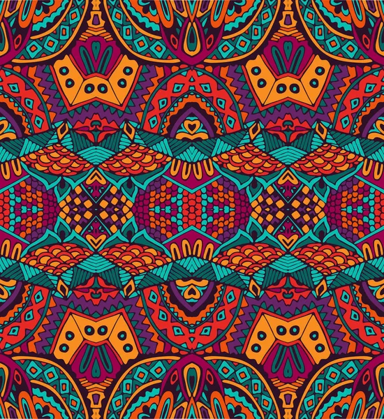 Motif tribal sans couture rayé géométrique ethnique — Image vectorielle