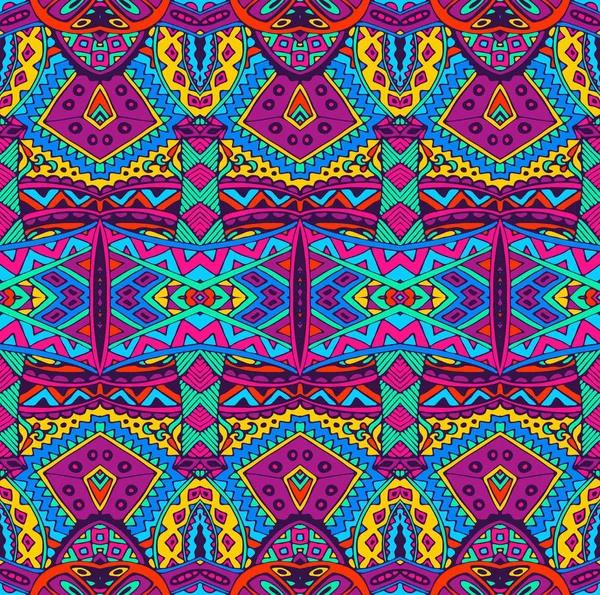Motif ornemental tribal ethnique coloré — Image vectorielle