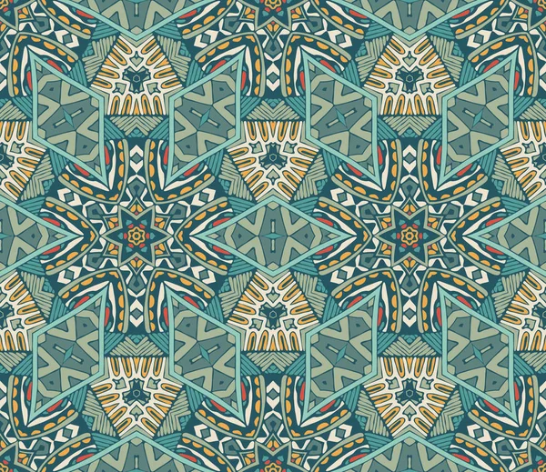 Geometric mosaic vintage ethnic seamless pattern — Stock Vector