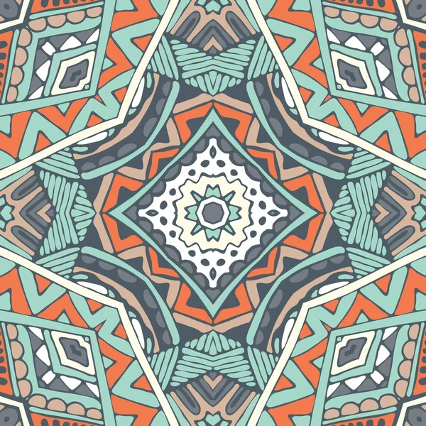 Mosaïque abstraite motif vectoriel sans couture ethnique — Image vectorielle