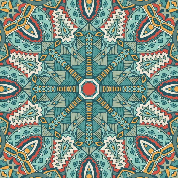 Geometriska etniska tribal indiska print — Stock vektor