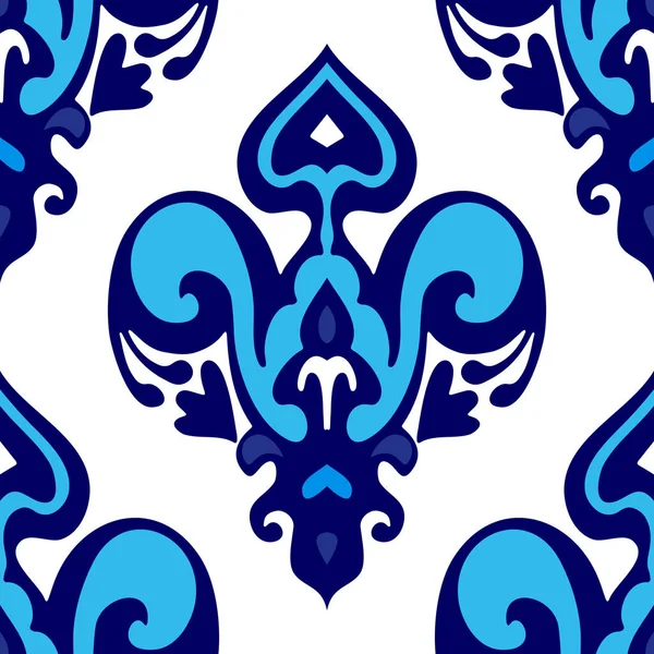 Damassé bleu motif couture luxe — Image vectorielle