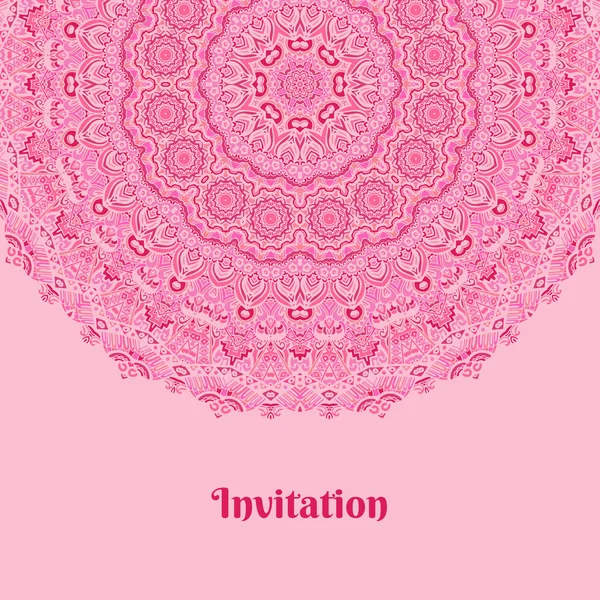 Carte d'invitation de mariage avec ornement en dentelle — Image vectorielle