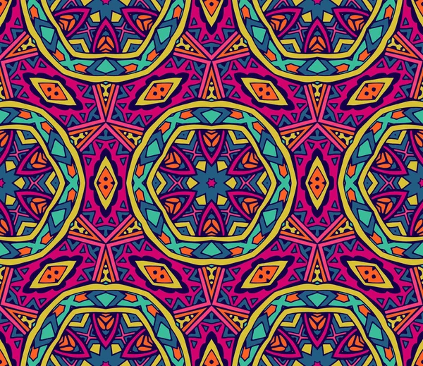 Florales geometrisches Mosaik nahtloses Muster — Stockvektor