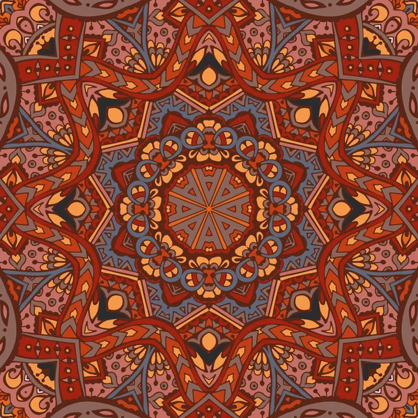 Abstrakte ethnische geometrische florale runde Ornamente — Stockvektor