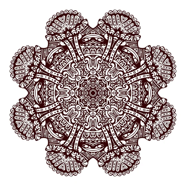 Mandala floreale linea art design . — Vettoriale Stock