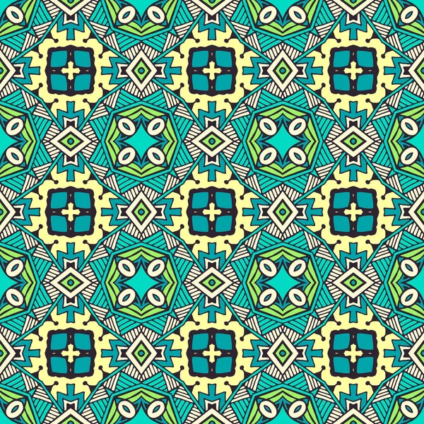 緑の幾何学的なスケッチ パターン — ストックベクタ