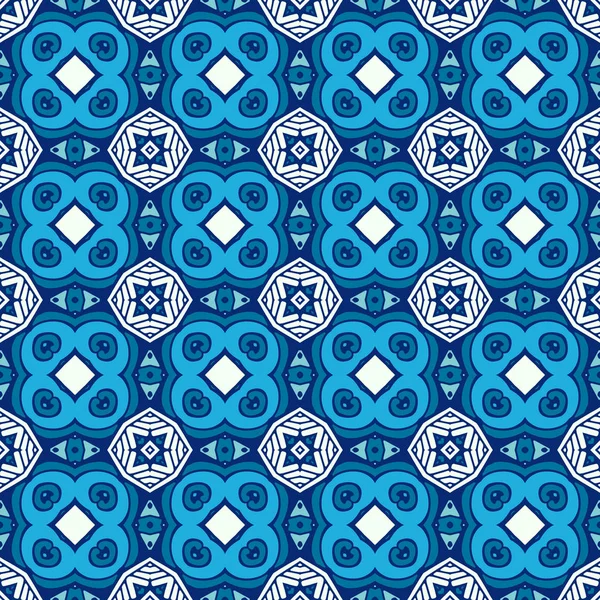Tiled pattern ethnic tribal print — Stock Vector