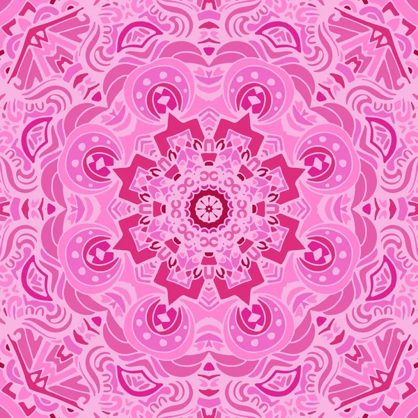 ピンクのマンダラ パターン背景 — ストックベクタ