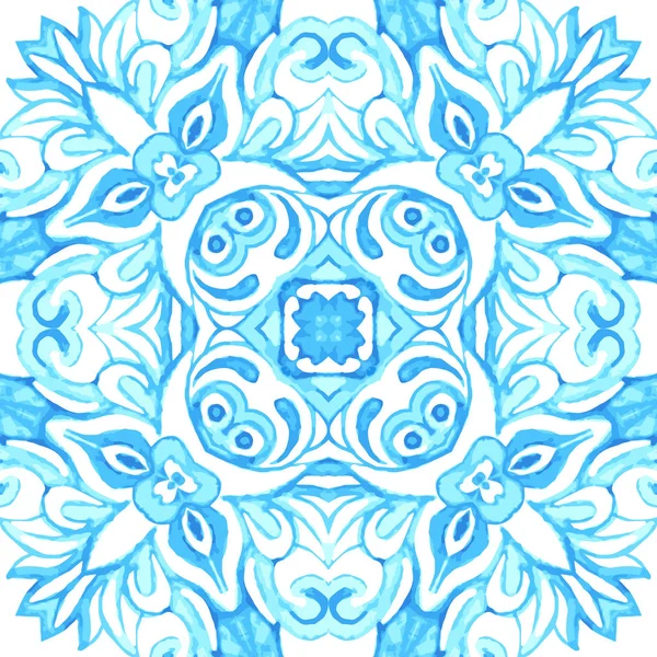 Watercolor vector pattern vintage tiles — Stock Vector