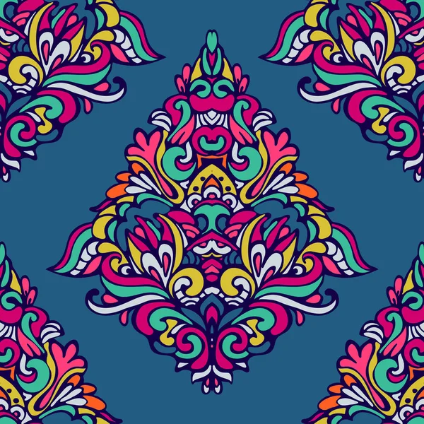 Damasco viñeta floral — Vector de stock