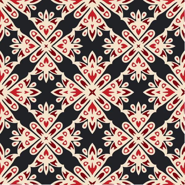 Estrella de lujo Damasco patrón de motivo de azulejos sin costura — Archivo Imágenes Vectoriales