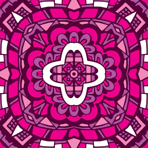 幾何学的な紫花のパターン ベクトルの落書き — ストックベクタ