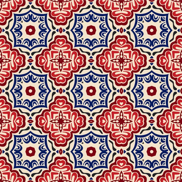 Motif folklorique sans couture géométrique ethnique — Image vectorielle