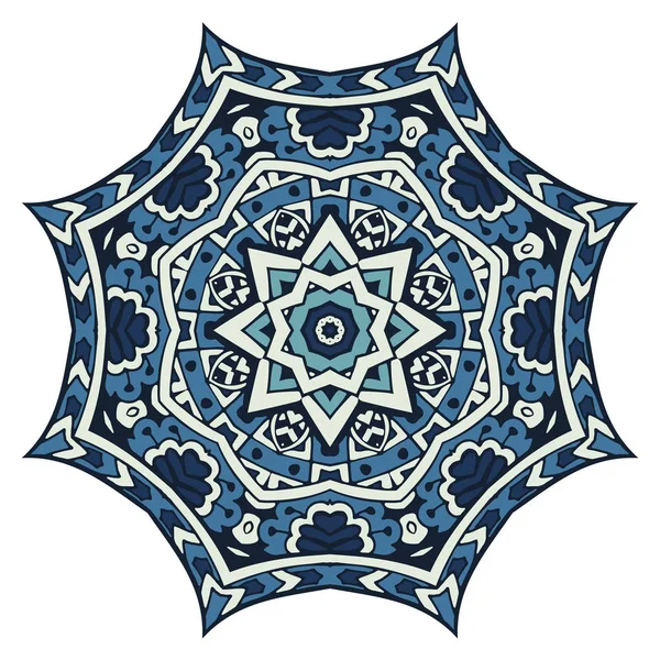 Intrincado azul estrella inconsútil vector de baldosas — Archivo Imágenes Vectoriales