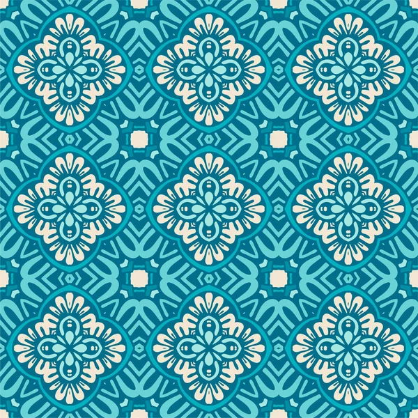 Blå geometriska sömlös kakel mönster — Gratis stockfoto