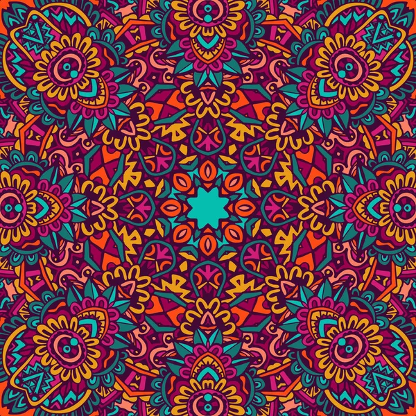 Festliga blomman färgglada mandala mönster — Stock vektor