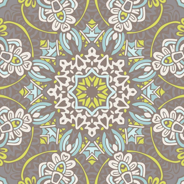 Abstracto vintage floral étnico sin costura patrón ornamental — Vector de stock