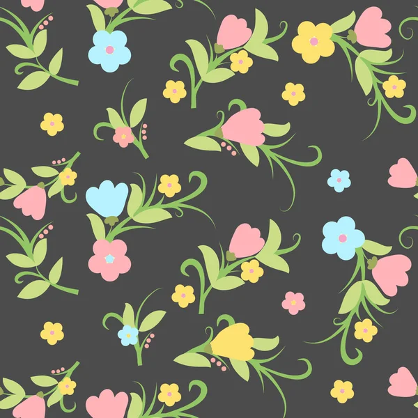 Patrón floral. Fondo sin costuras flor. Florecer jardín ornamental — Vector de stock