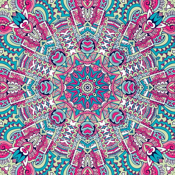 Resumen festivo colorido floral vector mandala étnico patrón tribal — Vector de stock