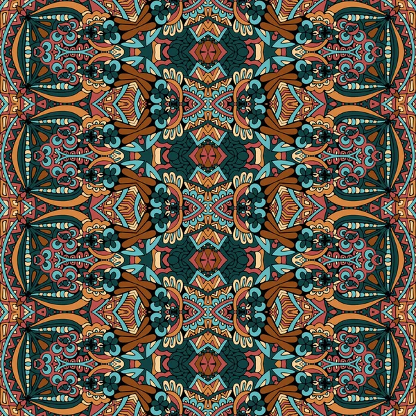 Vector seamless pattern indian art batik ikat. — 스톡 벡터