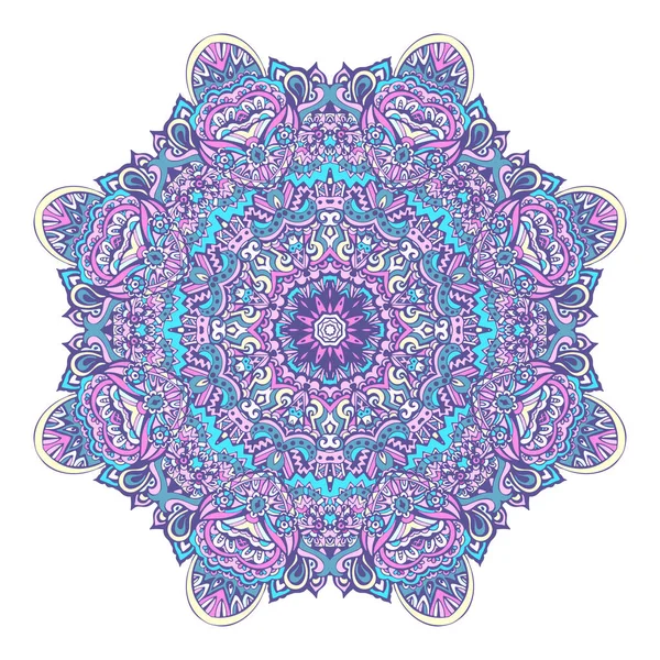 Festival arte vector invierno copo de nieve mandala. Estampado geométrico étnico . — Vector de stock