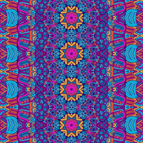 Tribal vintage abstrakte Vektor geometrische ethnische nahtlose Muster ornamental. Indisch bunt Textildesign bunt Stammesethnisch festlich abstrakt Blumenvektormuster — Stockvektor