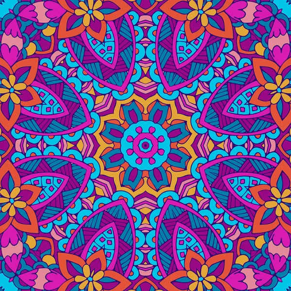 Festive Colorful Tribal ethnic seamless vector pattern ornamental — Stock Vector