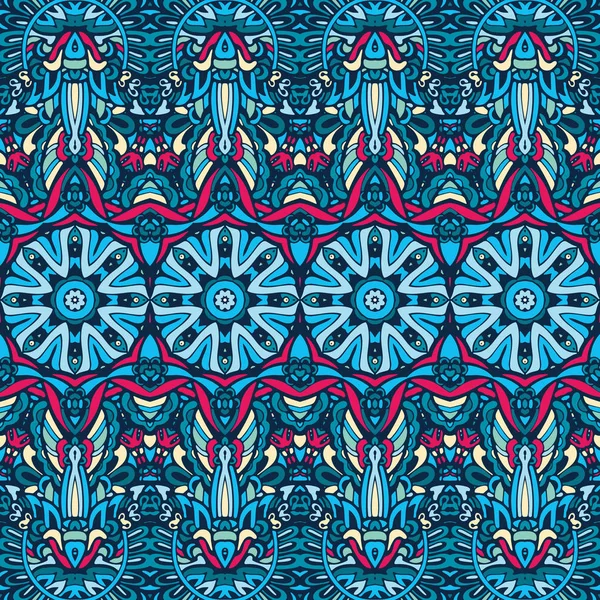 Bleu vacances de motif sans couture dans le style d'art dessiné à la main doodle — Image vectorielle