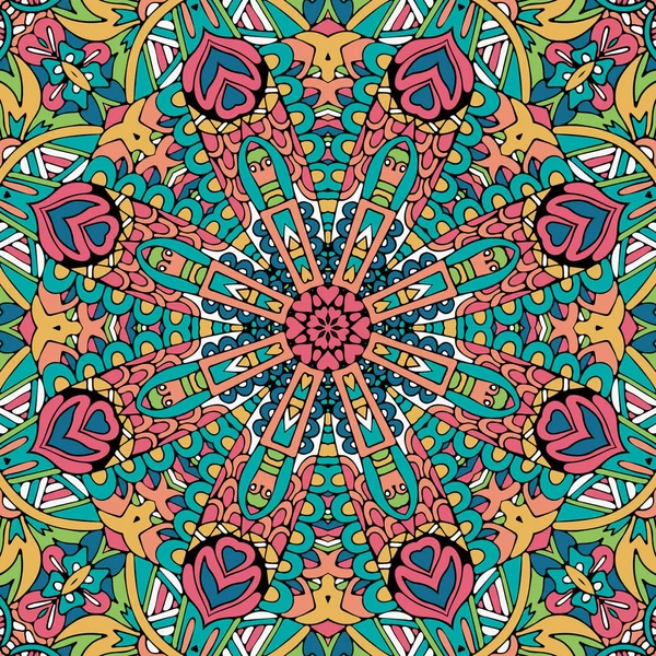 Mandala Fondo dibujado a mano. Orientales, árabes, indios, garabatos abstractos y motivos florales . — Vector de stock