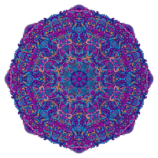 Abstracto mandala diseño floral adorno colorido elemento elegante — Archivo Imágenes Vectoriales