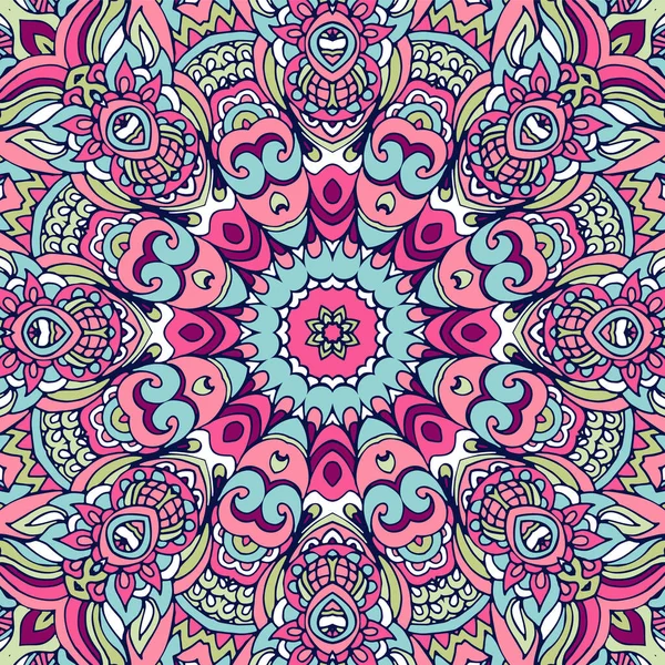 Modèle vectoriel floral abstrait ethnique tribal coloré unique — Image vectorielle