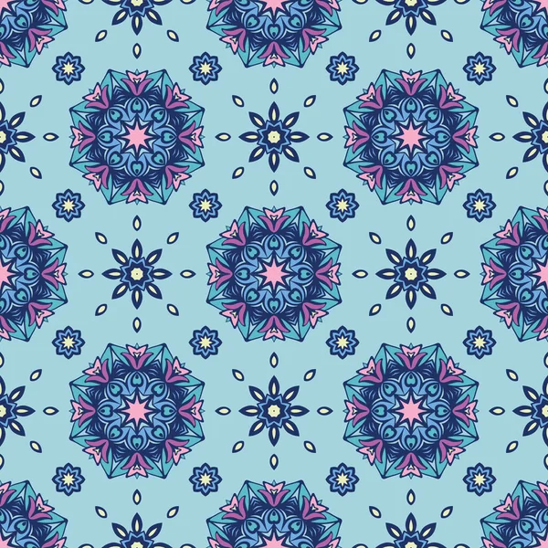 Kachlová etnický vzor pro tkaniny. Abstraktní geometrické mozaiky vintage vzor bezešvé okrasné. — Stockový vektor