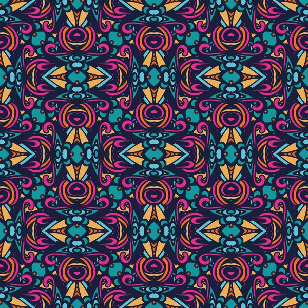 Abstracto colorido geométrico étnico sin costura patrón ornamental — Vector de stock