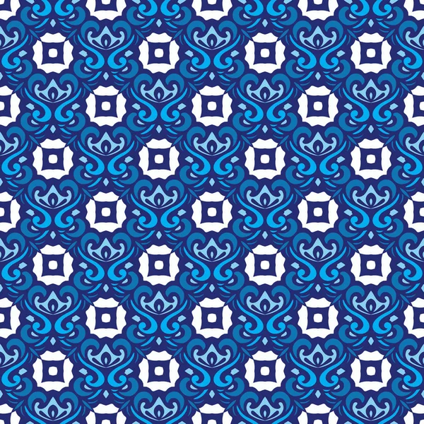 Upprepa mönster blå sömlös vektor geometrisk design — Stock vektor