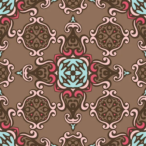 Vintage sans couture mosaïque damassé design motif fond . — Image vectorielle