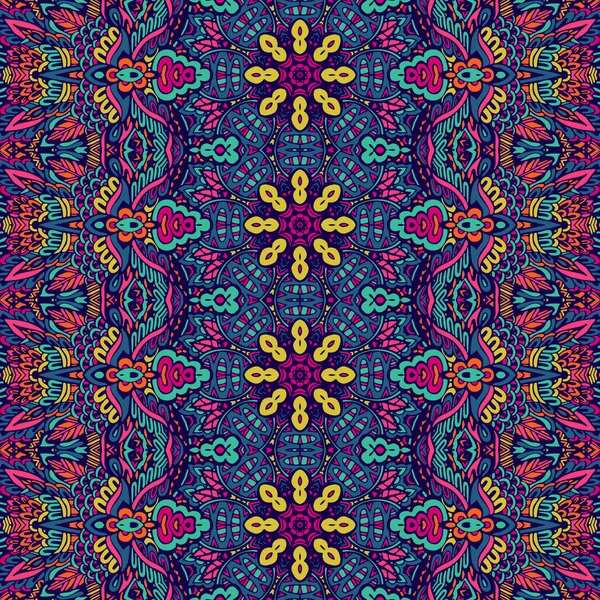 Festive coloré motif vectoriel sans couture art doodle psychédélique — Image vectorielle