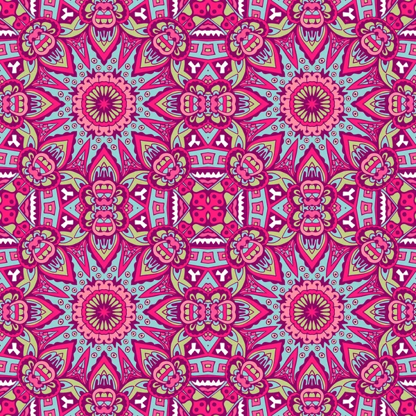 Diseño étnico indígena tribal sin fisuras. Patrón festivo mandala colorido — Archivo Imágenes Vectoriales