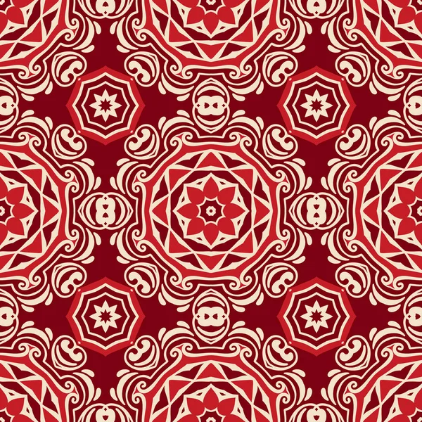 Абстрактный геометрический винтажный этнический бесшовный орнаментальный рисунок — стоковый вектор