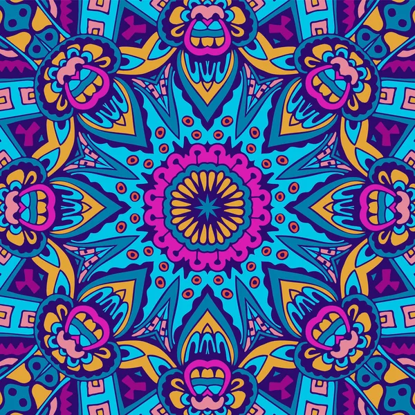Abstrait festive colorée mandala floral vecteur ethnique motif boho — Image vectorielle