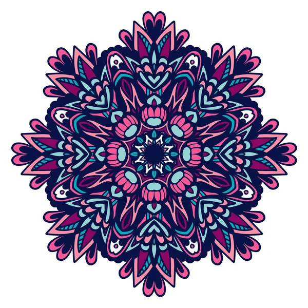 Diseño floral mandala mexicana geométrica ornamento colorido elemento elegante — Archivo Imágenes Vectoriales