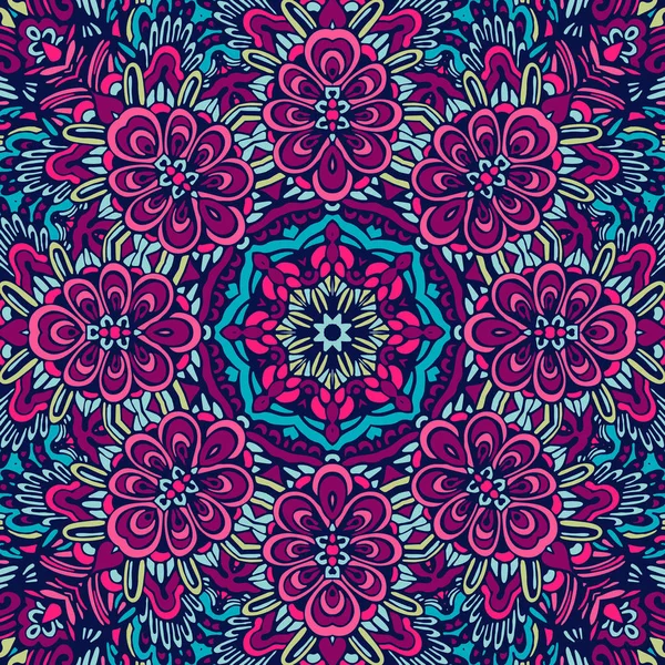 Festival abstracto mandala flor patrón colorido fondo vector — Vector de stock