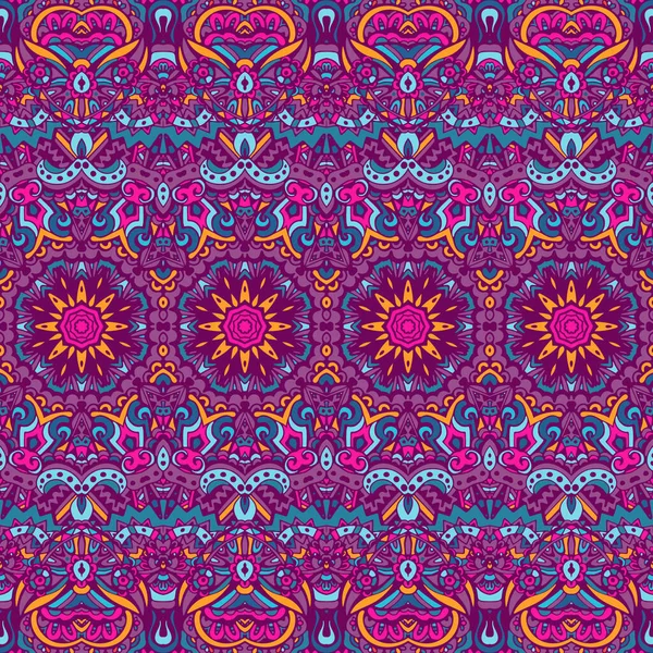 Tribal vintage abstrait floral géométrique ethnique sans couture motif ornemental — Image vectorielle