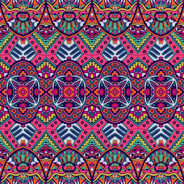 Барвистий племінний етнічний святковий абстрактний квітковий векторний візерунок — стоковий вектор