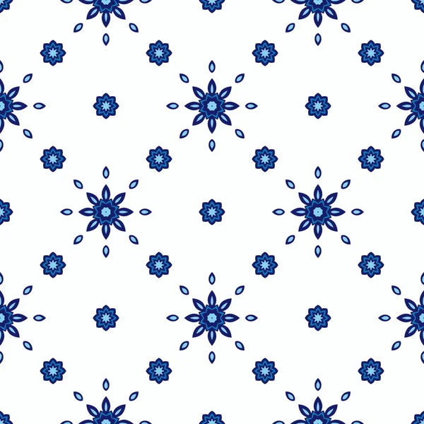 Бесшовный абстрактный мозаичный вектор сине-белого цвета — стоковый вектор